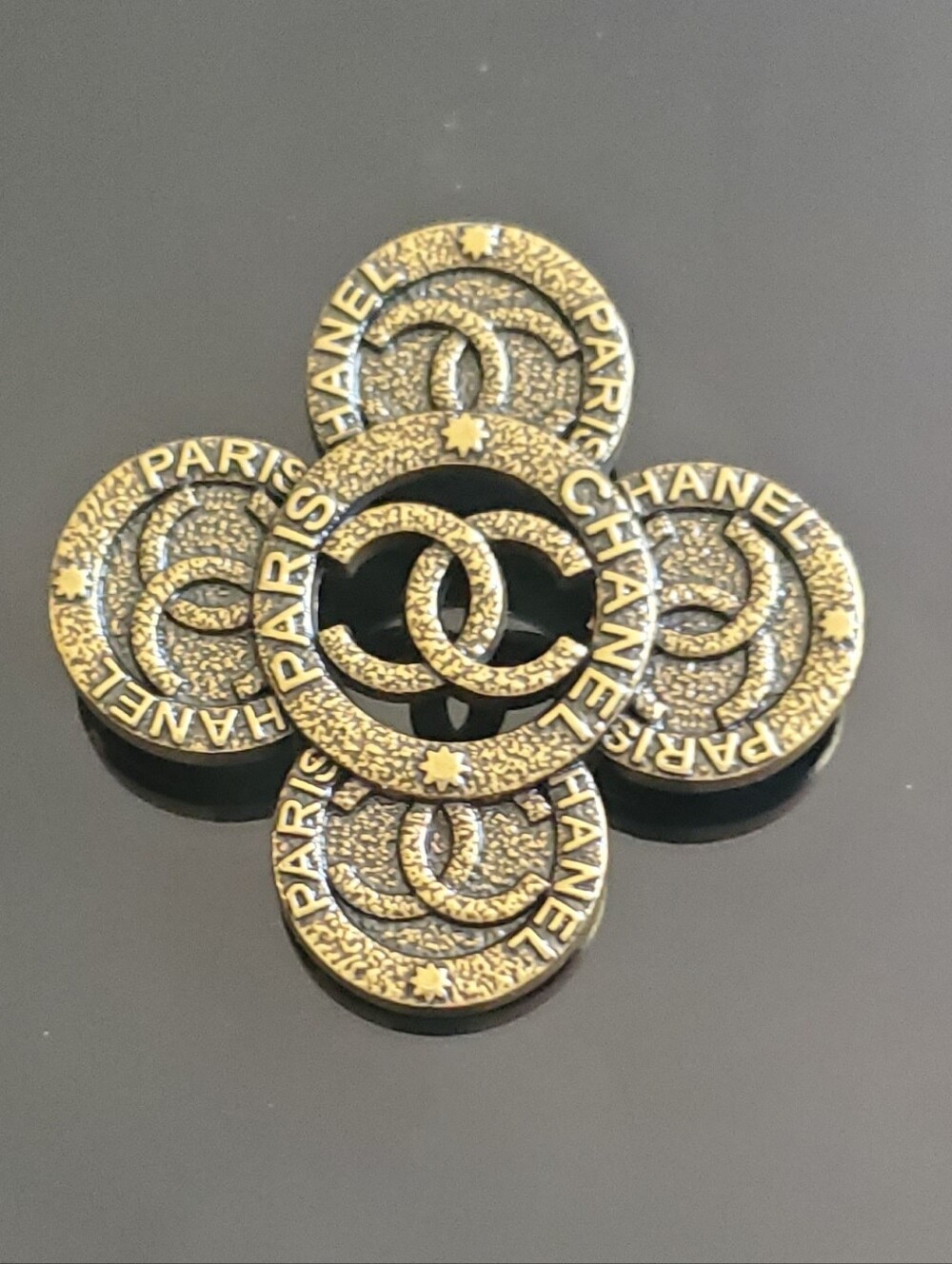 CHANEL 90s Brass Brooch